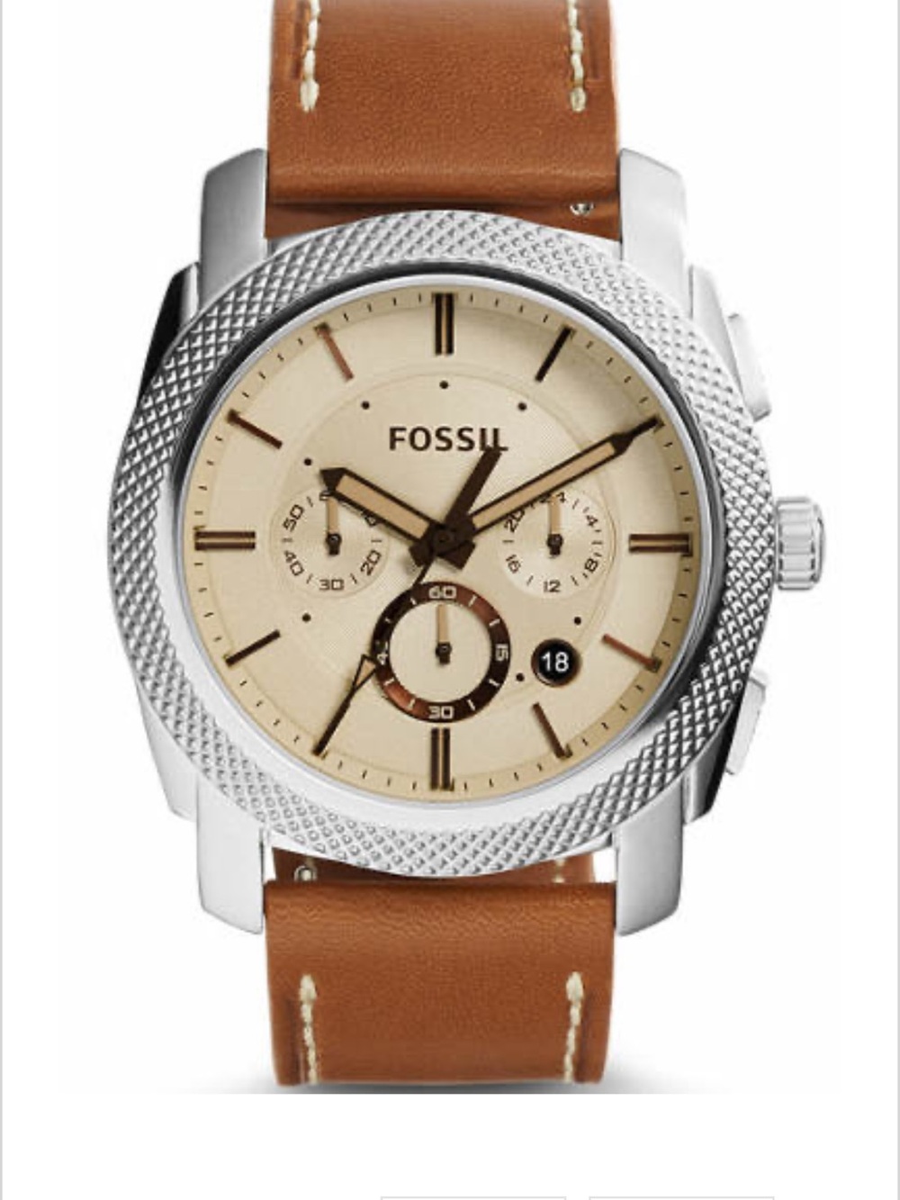 Fossil Tan Leather Strap Chronograph Watch